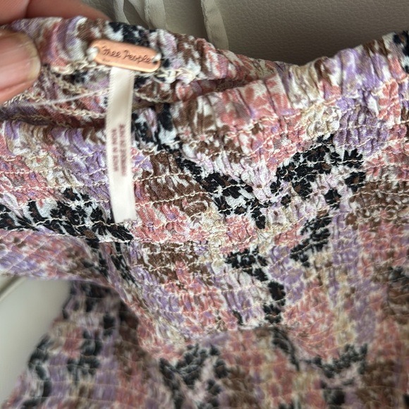 Free People Back On Top. Crop Top Floral Peasant Blouse. Women’s Size Medium - Picture 5 of 8